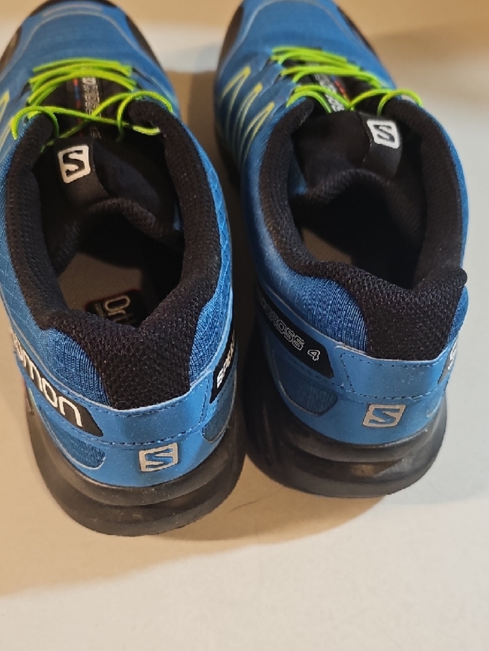 Speed Cross 4 Salomon Men's Blue Trail Running Shoes with Neon Green Accents - Picture 3 of 7